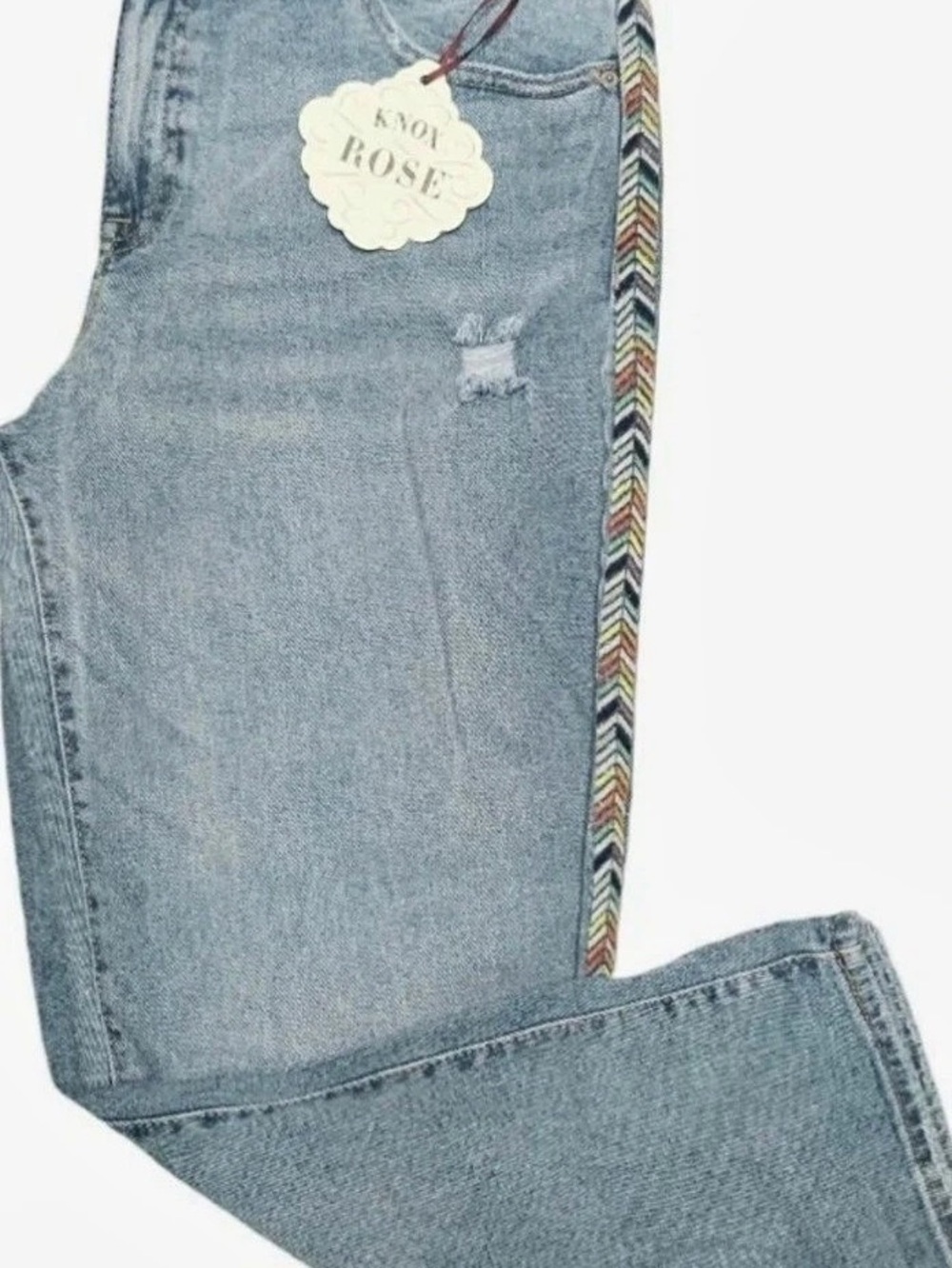 Forgiving Knox Rose Jeans Women's Embellished Side Stripe Size 16W NWT